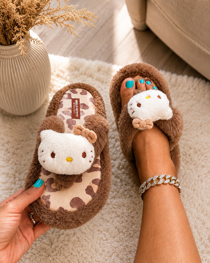 Mocha Hello Kitty Slippers