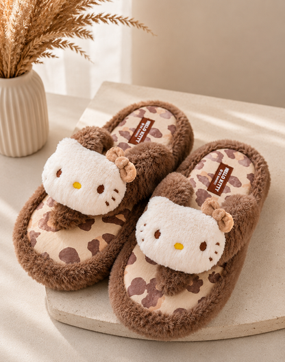 Mocha Hello Kitty Slippers