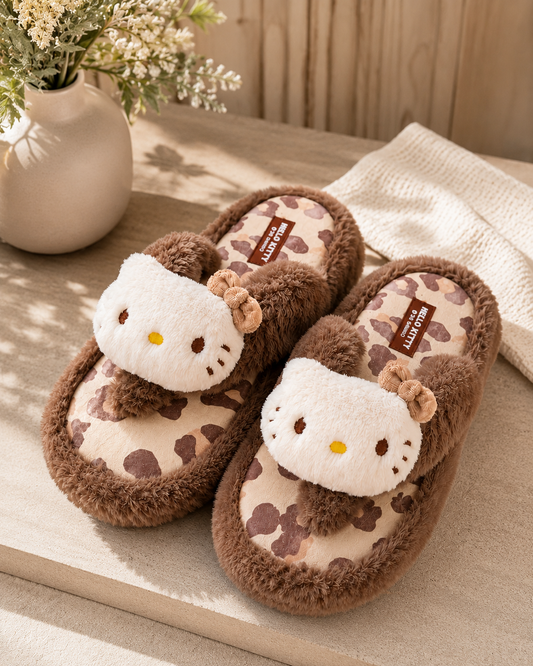 Mocha Hello Kitty Slippers